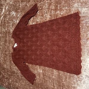 Girls burgundy sweater dress